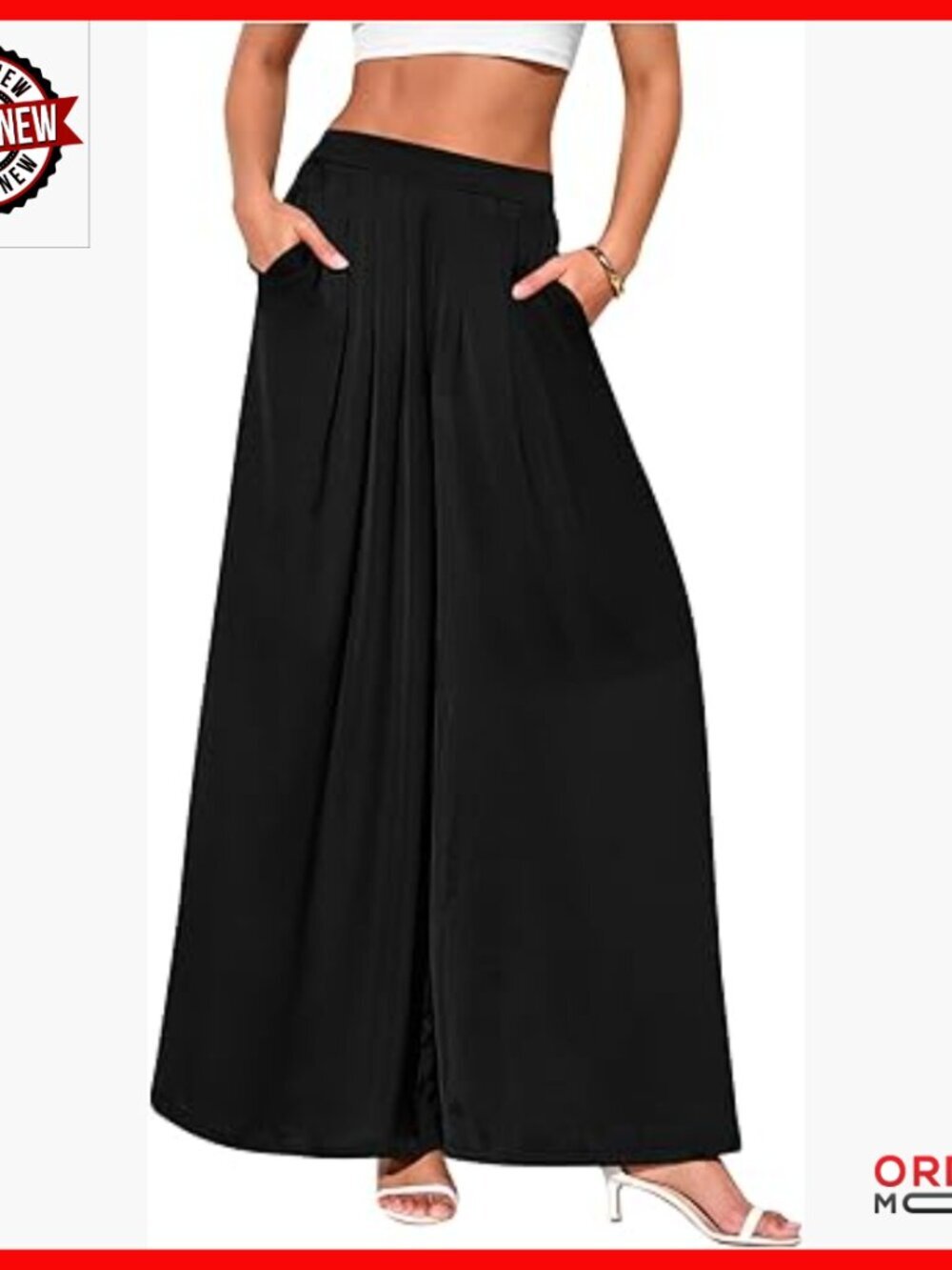 High Waisted Wide Leg Palazzo Pants Loose Fit Flow Spring Work Trousers